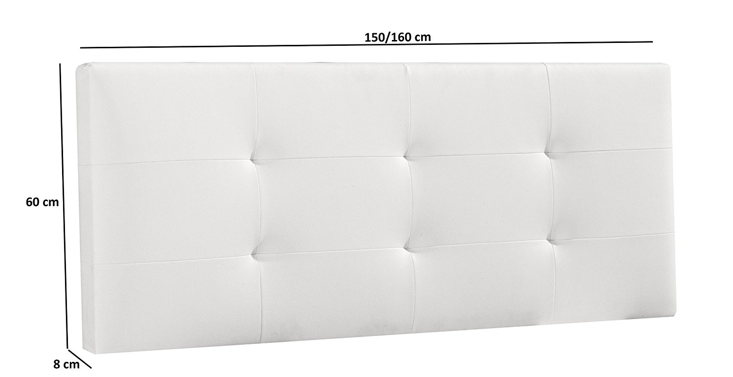 Cabecero tapizado Carla 140x60 cm Blanco, para Cama de 135 cm, Acolchado  con Espuma, 8 cm de Grosor, Incluye herrajes para Colgar : : Hogar  y cocina